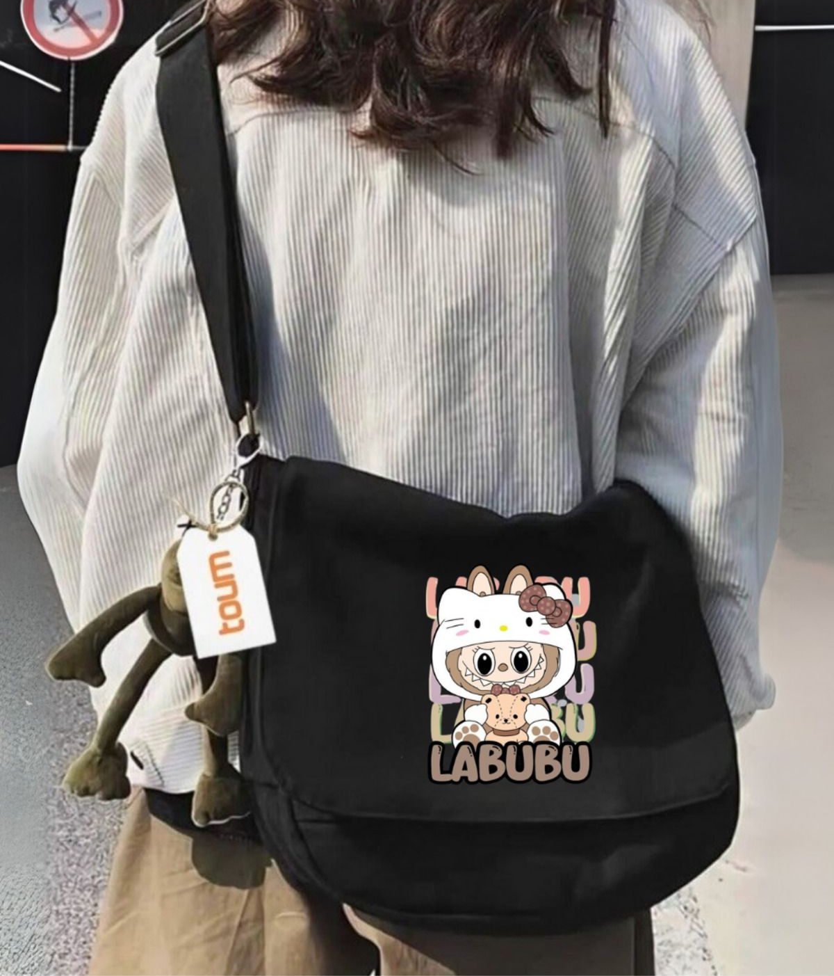 Cute Labubu Baskılı Unisex Postacı Çantası