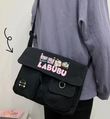 Labubu Harajuku Unisex Cepli Unisex Siyah Postacı Çantası