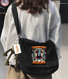 Cappuccino Assassino Baskılı Unisex Postacı Çantası